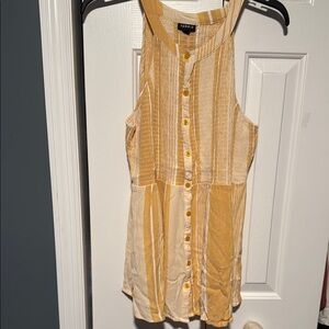 Torrid Yellow Sleeveless Buttoned Tank Top